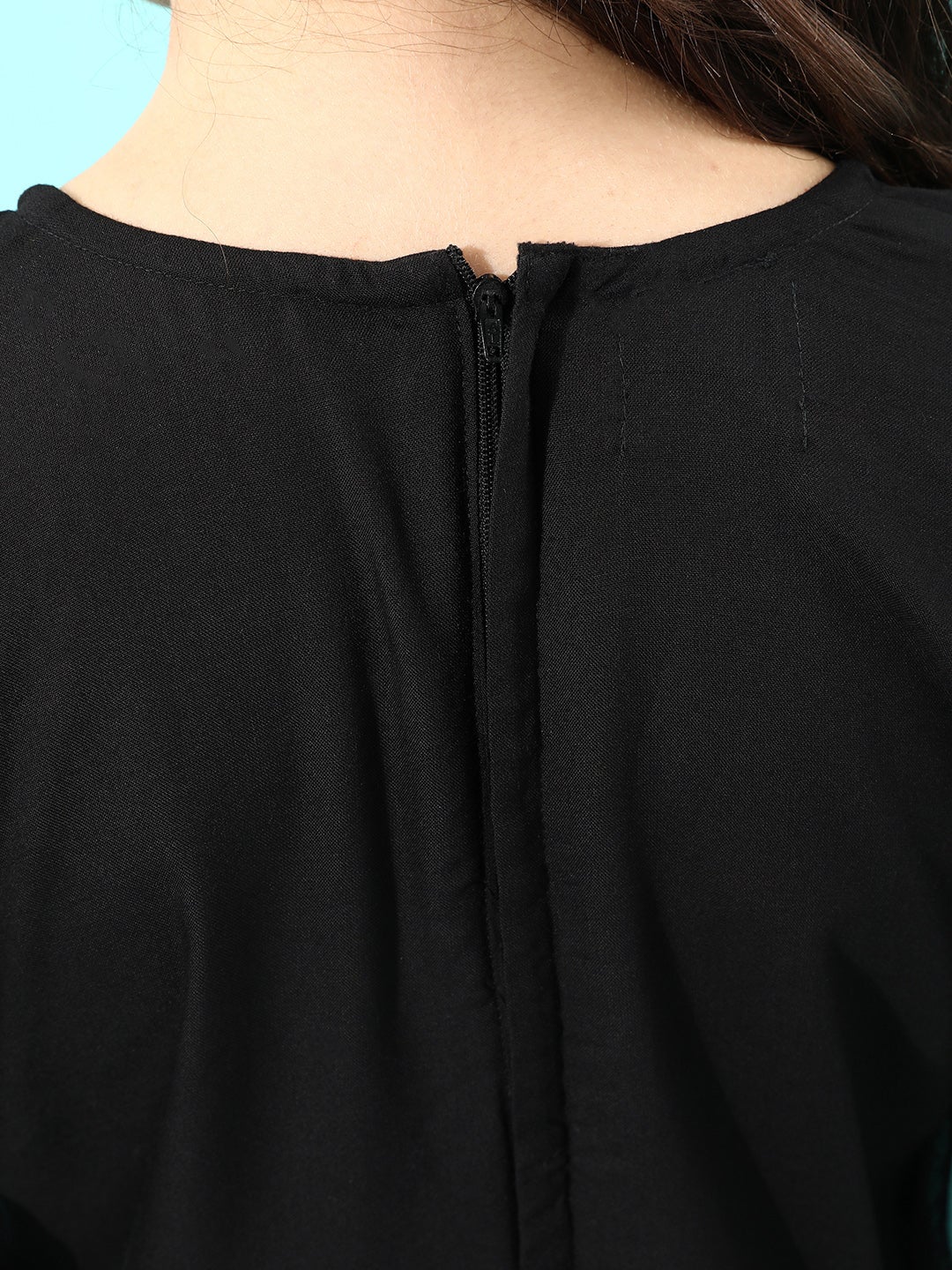 Black Organza Sleeve Dress