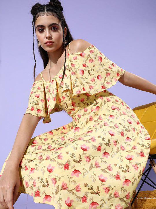 Yellow Off Shoulder Dress