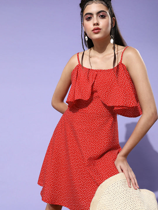 Rust Off Shoulder Dress