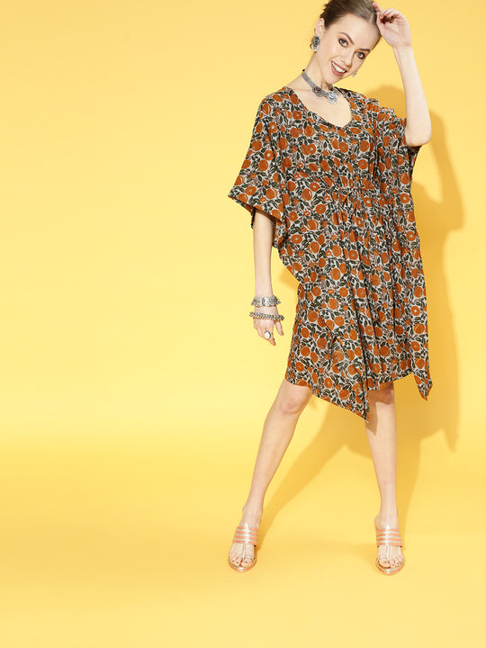 Mustard Floral Kaftan