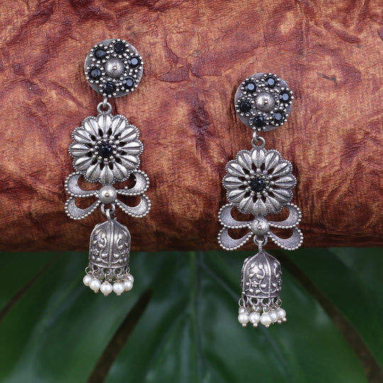 Long Jaal Earings With Stones
