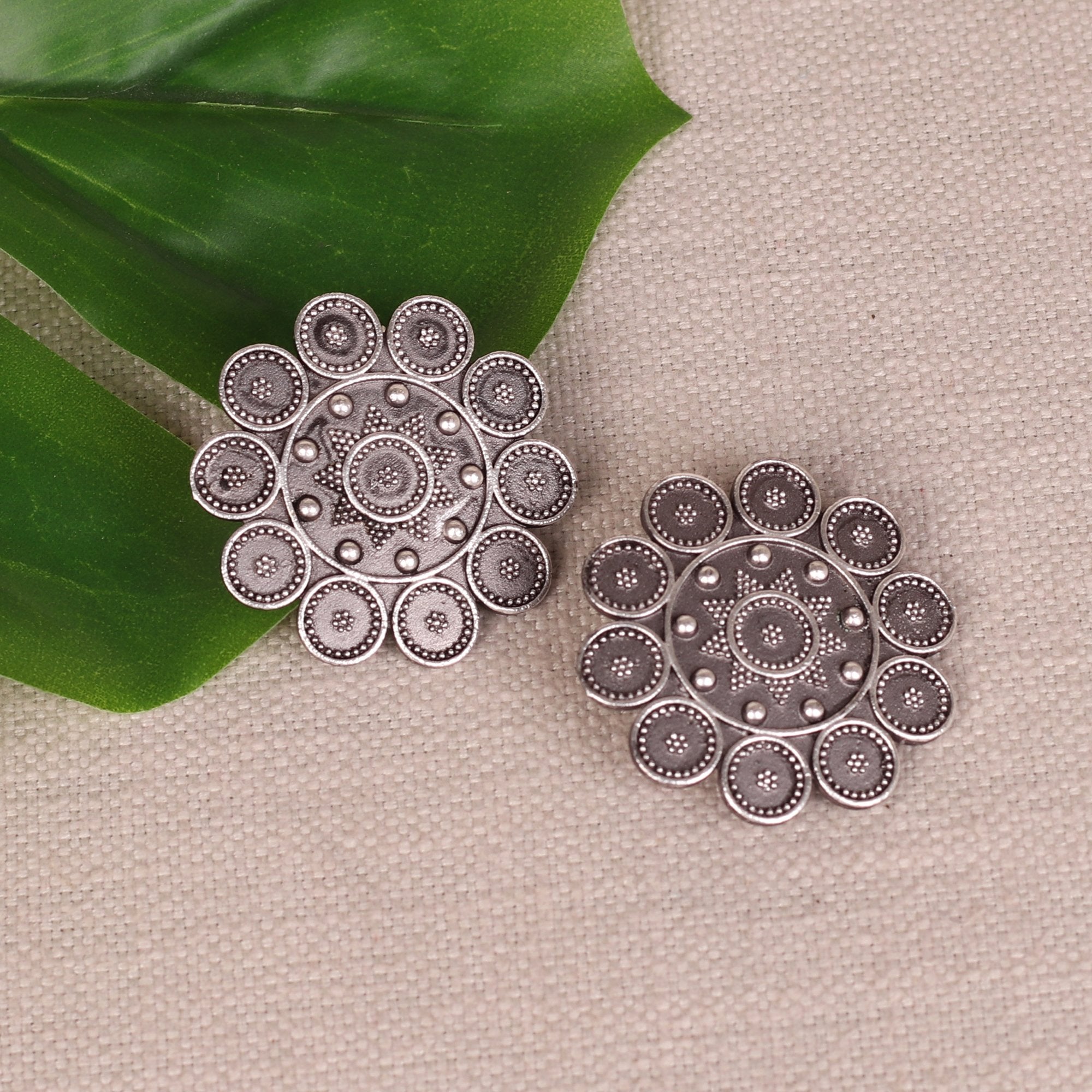 Rounded Big Studs In German Silver