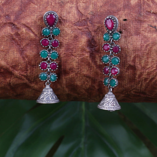 Oxidised Jhumkis With Intricate Work