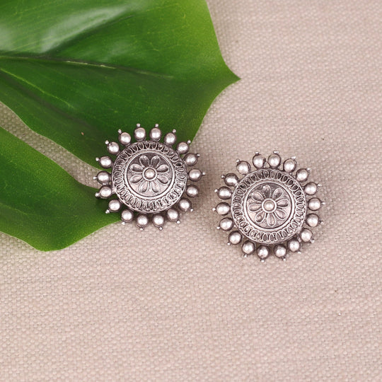 Silver  Oxidised Studs