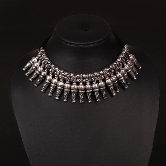 Ethnic Motif Oxidised Boho Necklace