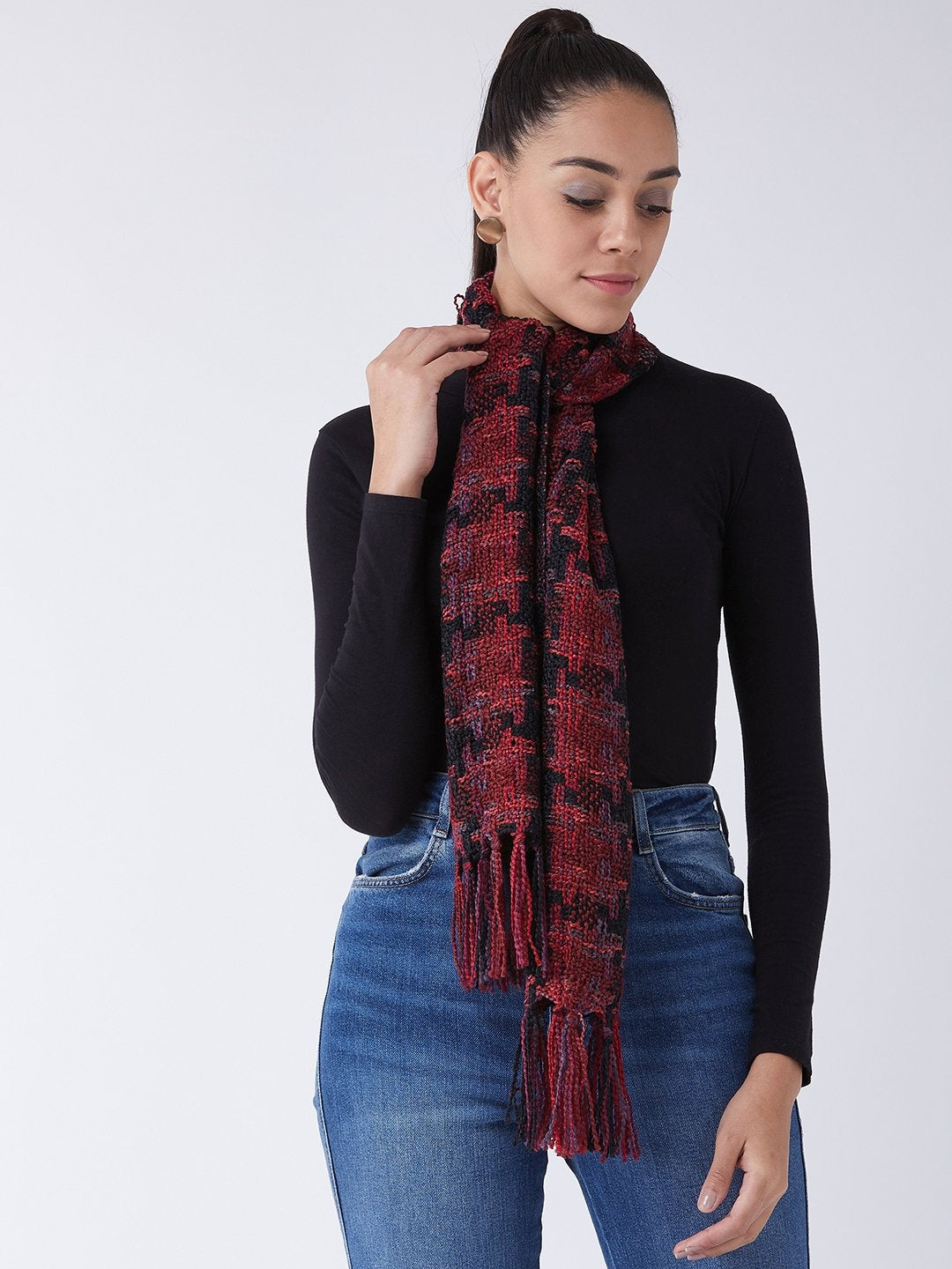 Maroon and Black Winter Stole