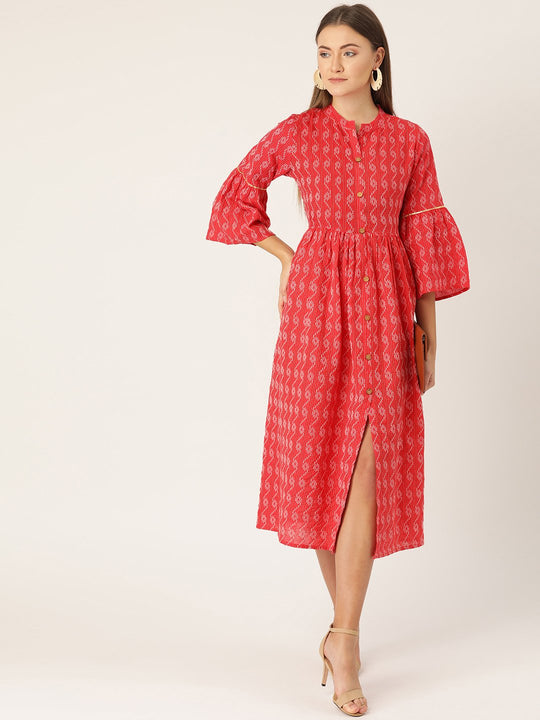 Red Kantha Dress