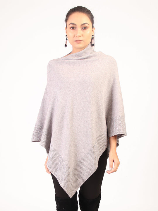 Poncho With Shimmer Grey