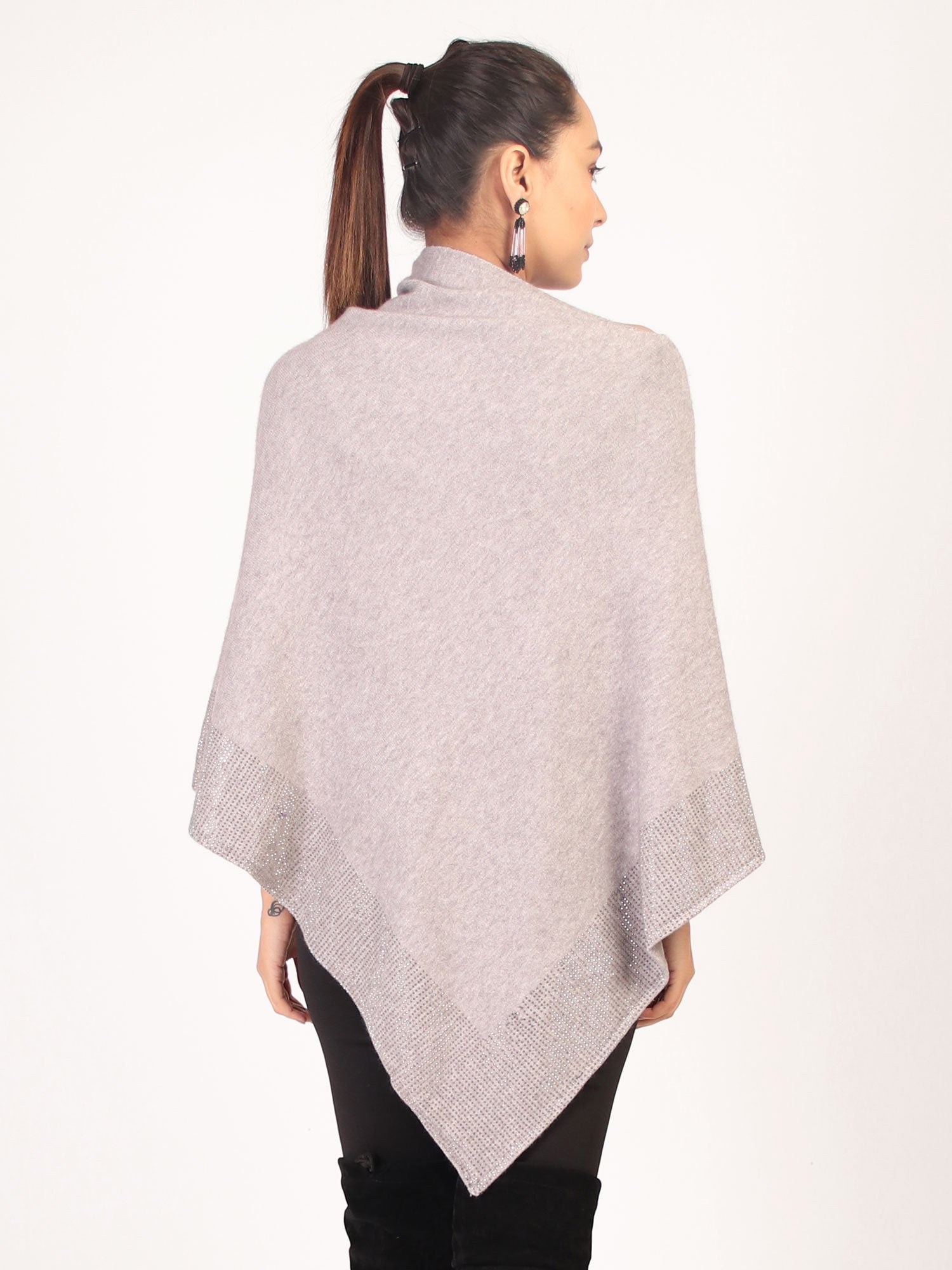 Poncho With Shimmer Grey