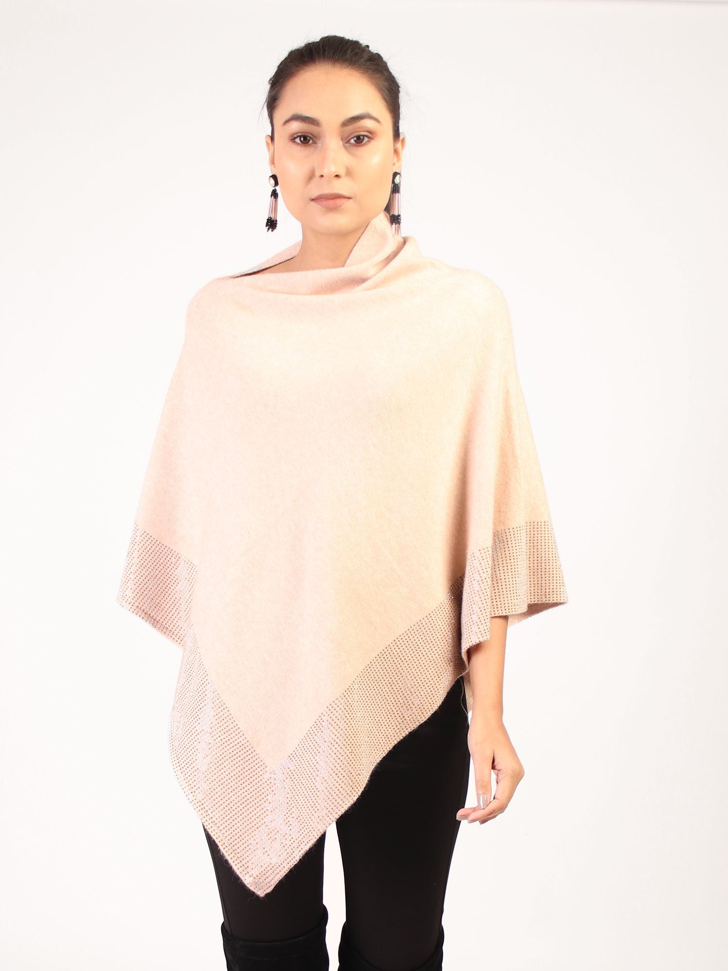 Poncho With Shimmer  Cream