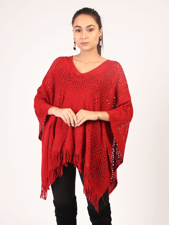 Net Poncho  Red