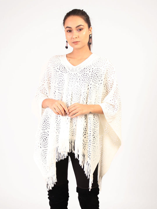 Net Poncho  White