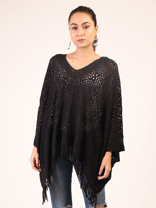 Net Poncho  Black