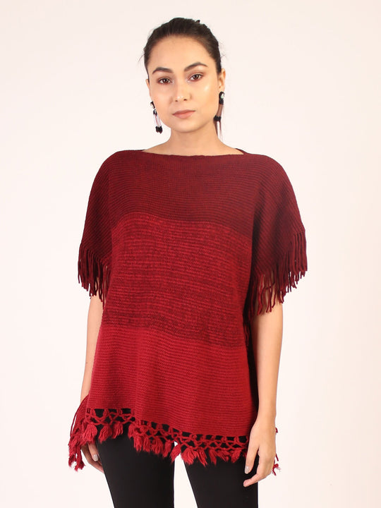 Poncho Shaded Red