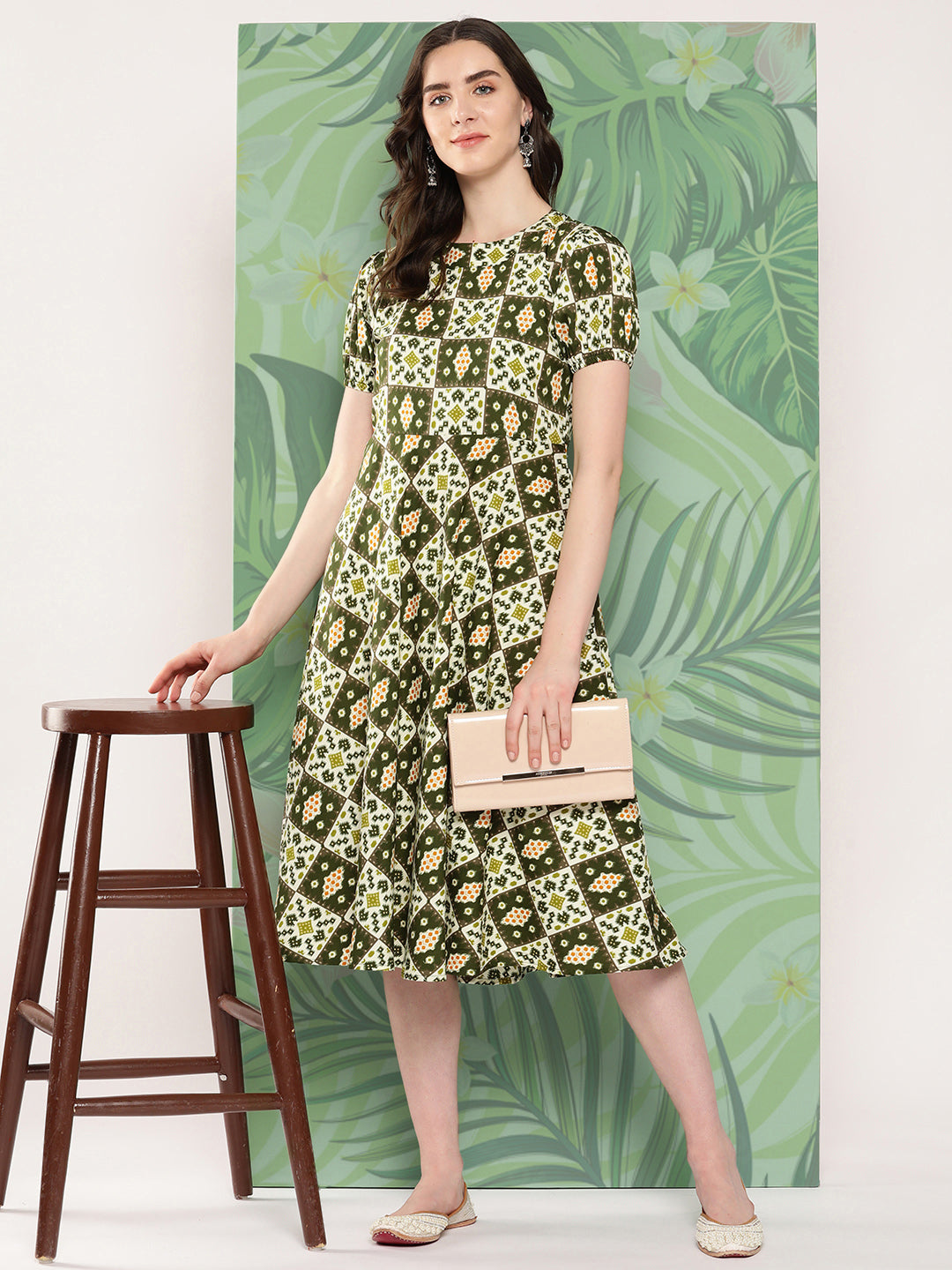 Dark Green Square Dress