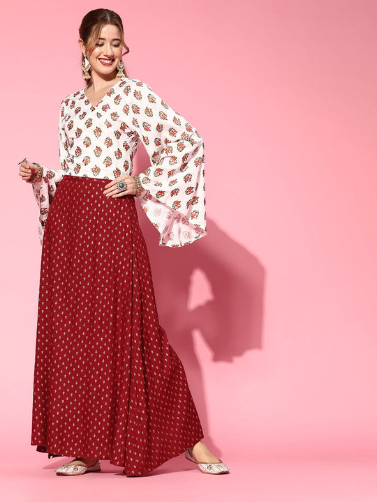 Carmine Pink Skirt Set