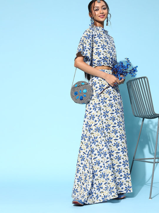 Cerulean Blue Skirt Set
