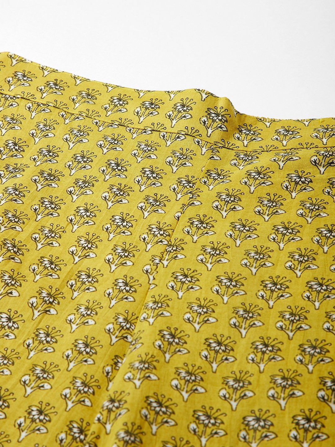 Yellow Floral Print Kurta Palazo Set