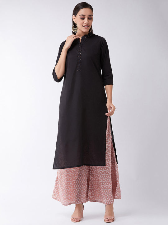 Black Kurta, Sequins Work Set