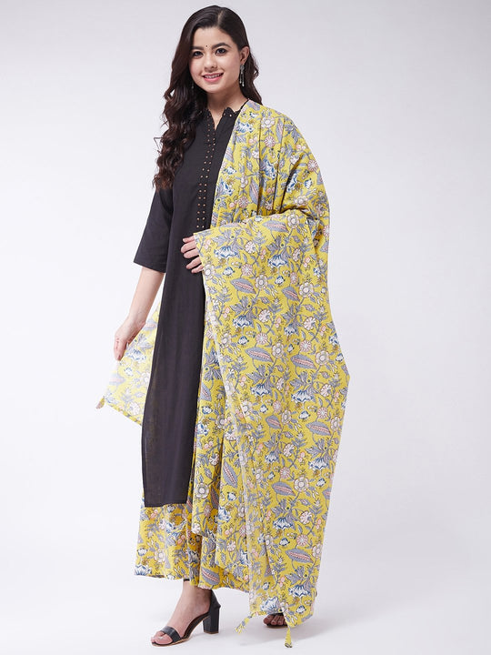 Black Sequins Kurta Set With Dupatta