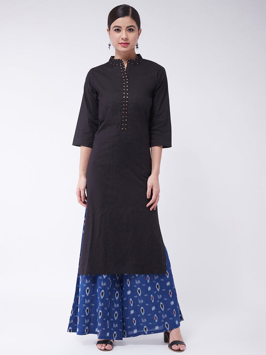 Black Sequins Kurta With Palazzo