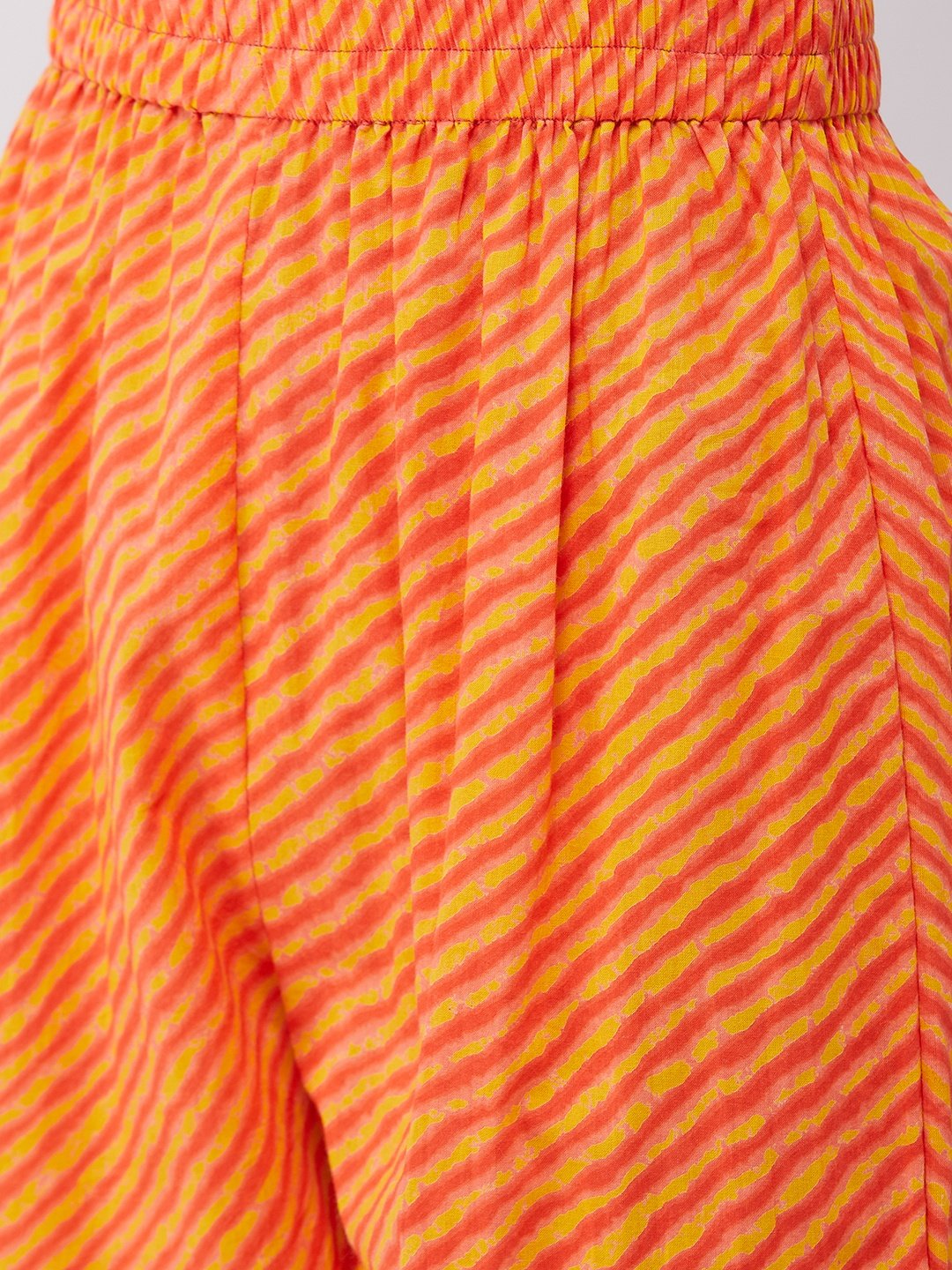 Orange Floral Kurta Pant Set