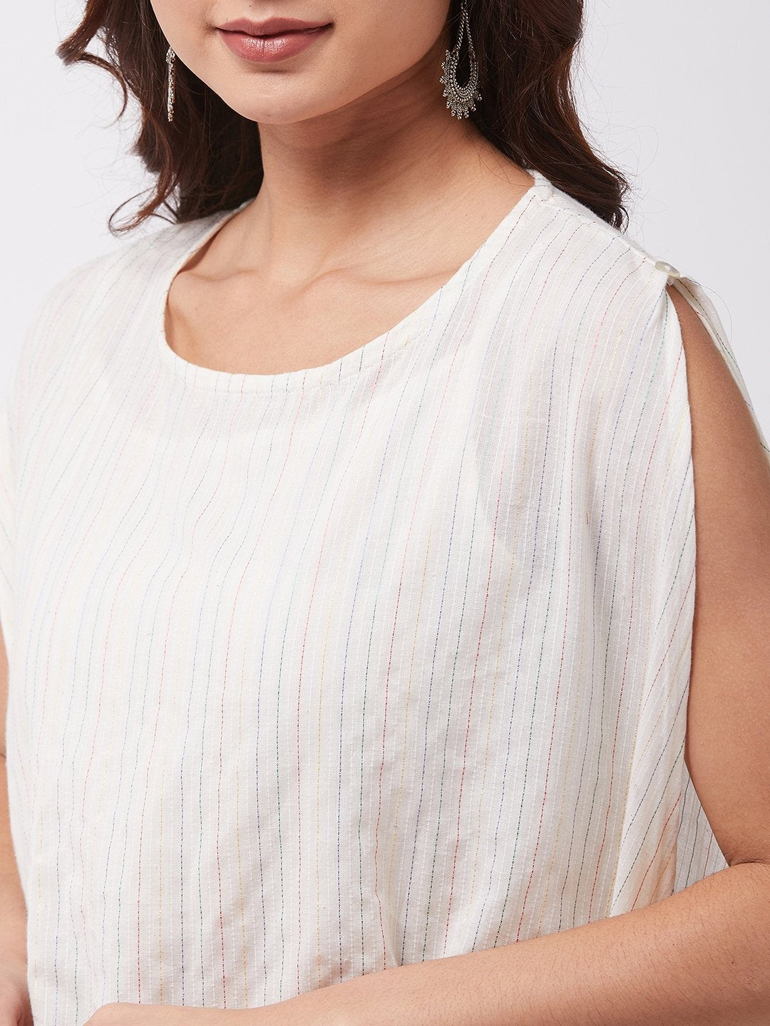 White Kantha Green Harem Set