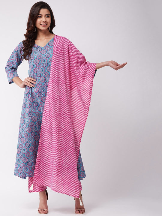 Aqua Pink Kurta Pant Set