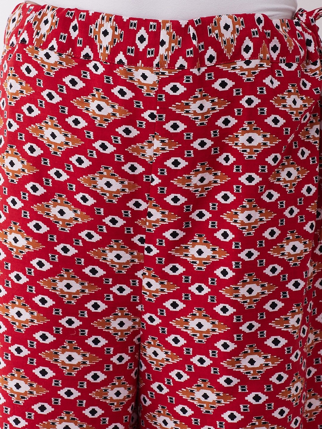 Off White And Red Patola Kurta Set