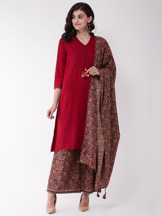 Maroon Kurta Set