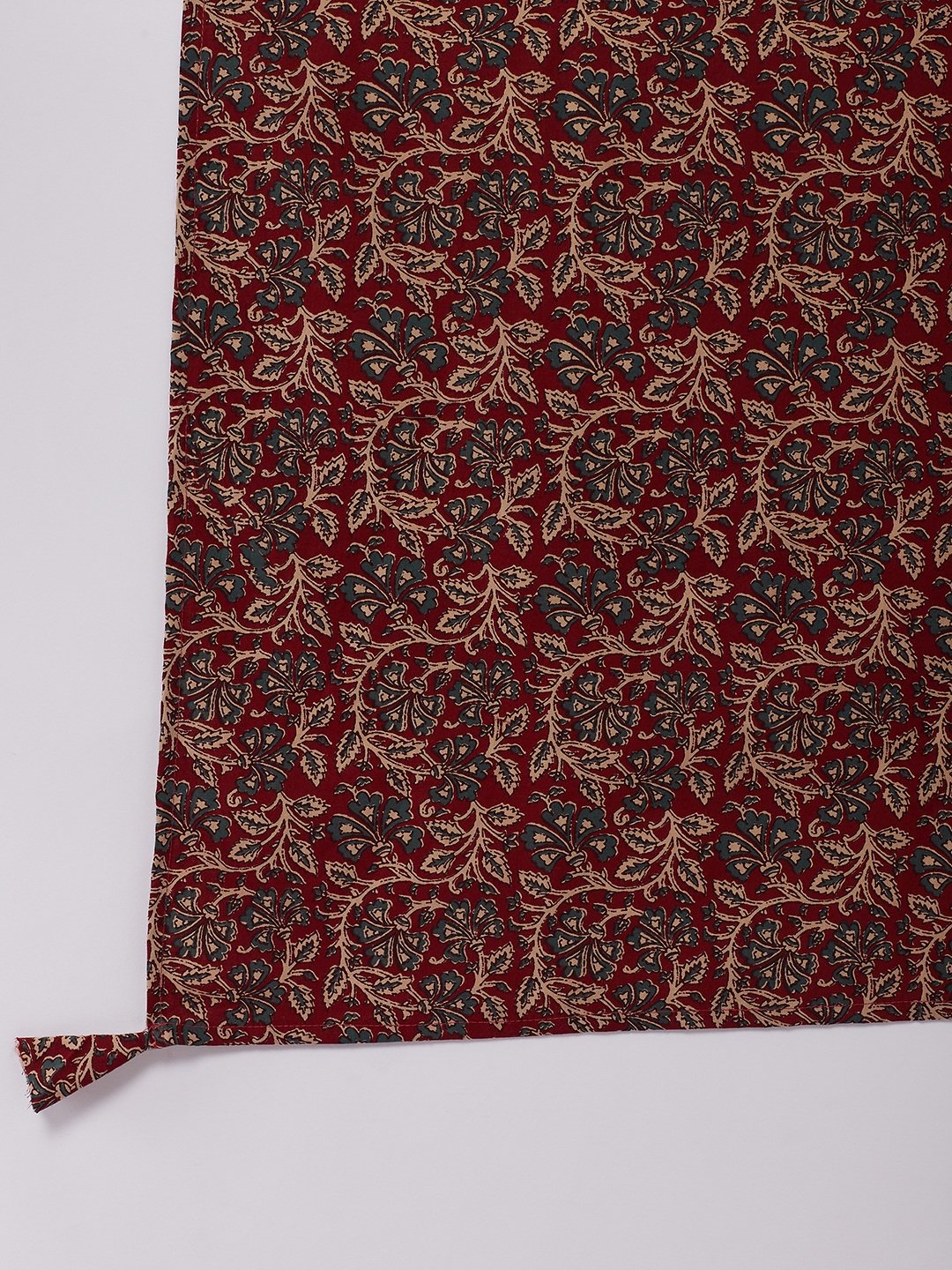 Green Kantha Ikkat And Maroon Kurta Set