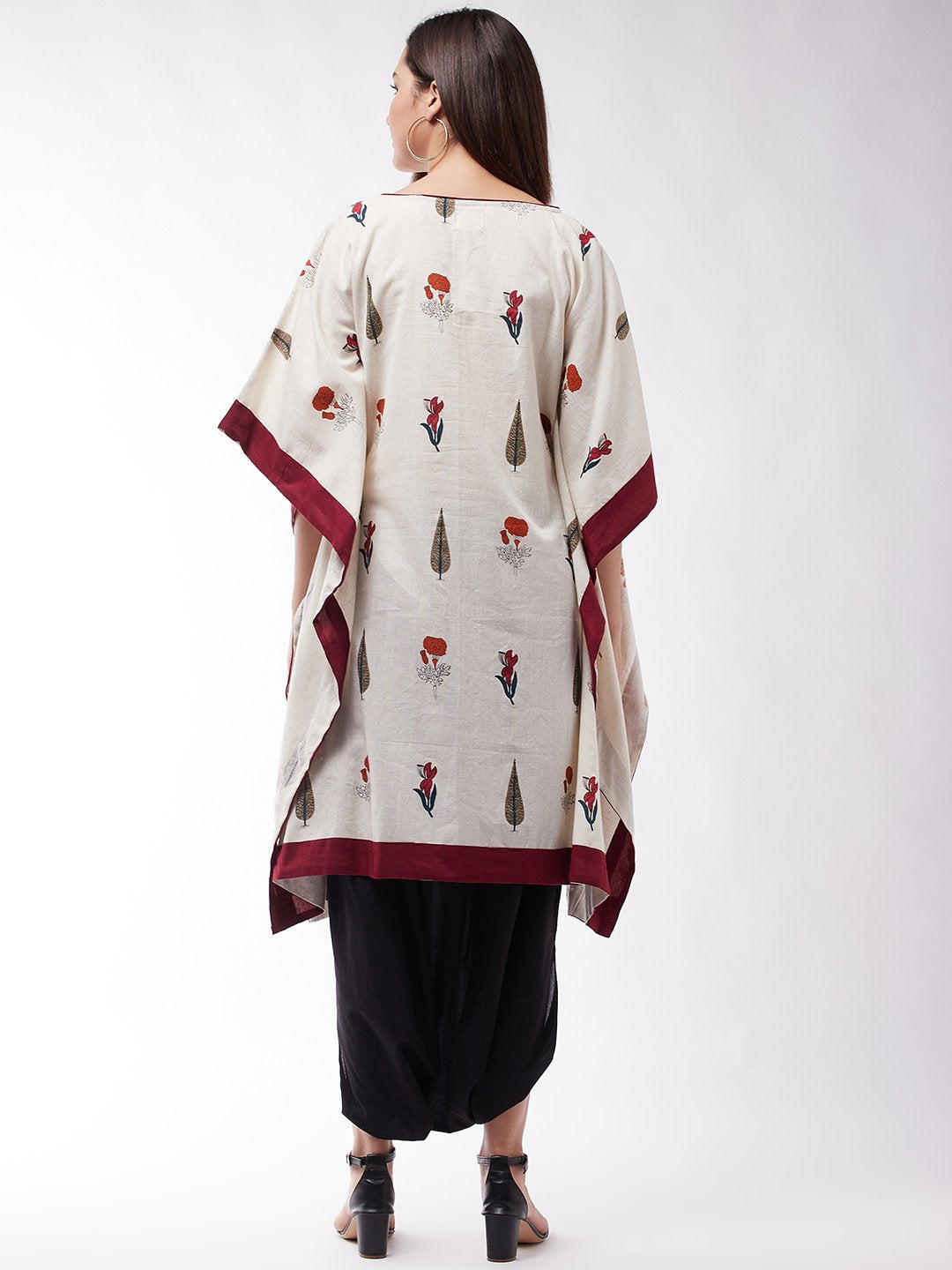 Muria Groovy Kaftan With Black Cowl Dhoti Set