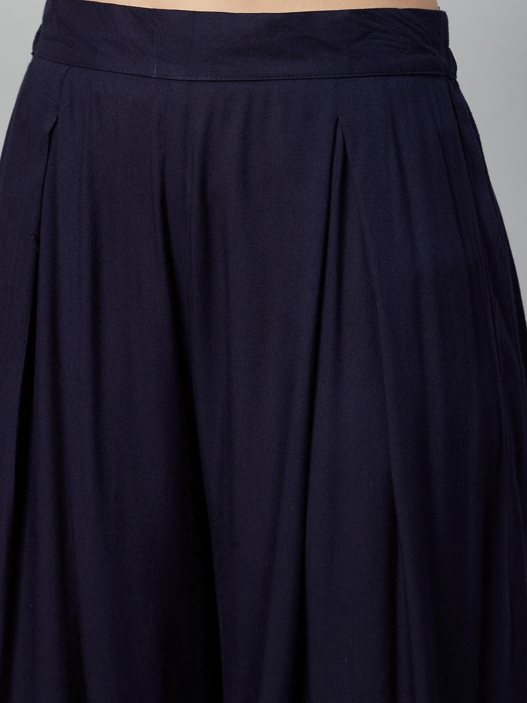 Navy Blue Sharara Set - White Butterfly Dupatta