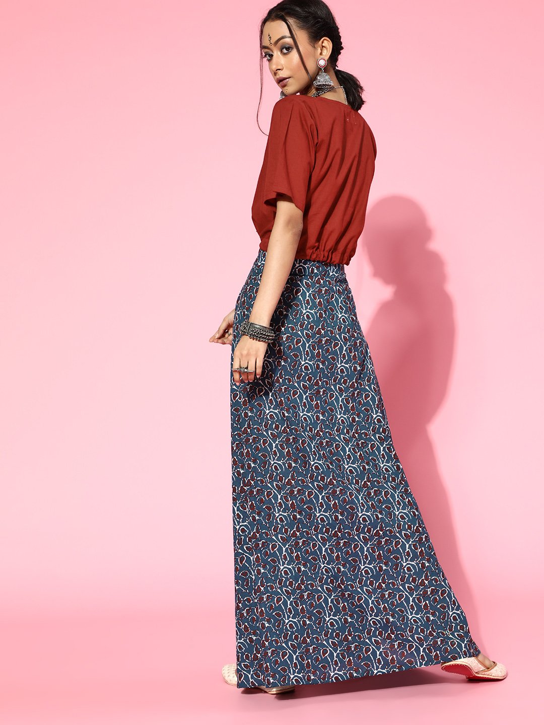 Indigo kalidaar cotton skirt | hand blockprint | Shobitam Made To Order |  Lehenga designs simple, Womens skirt, Lehenga designs