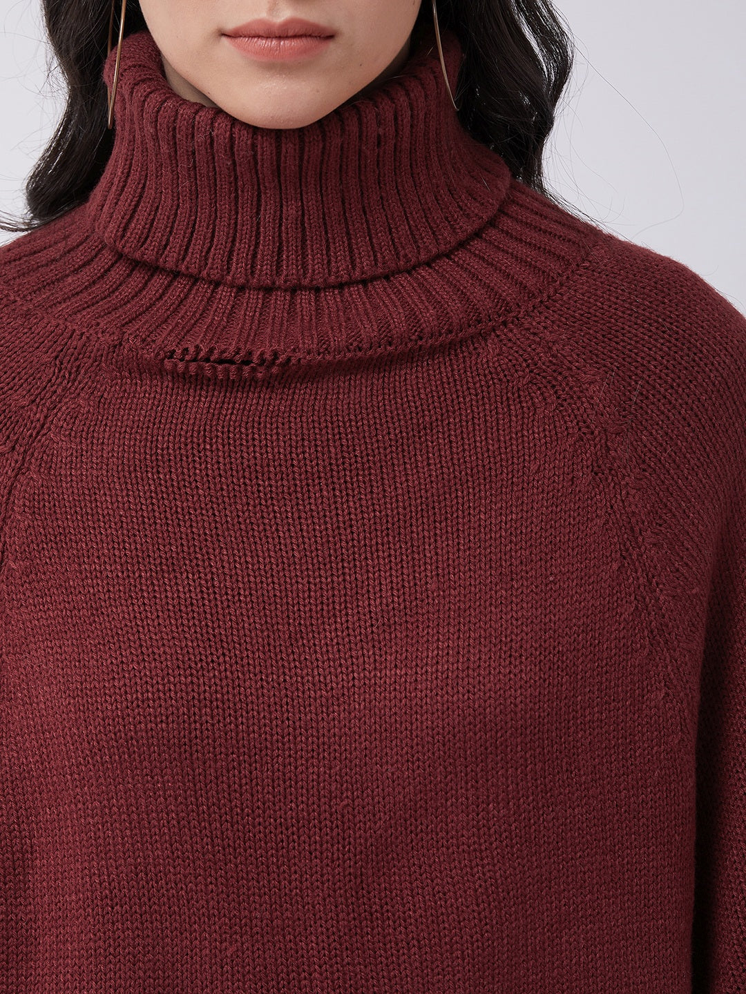 Maroon Sweater Poncho