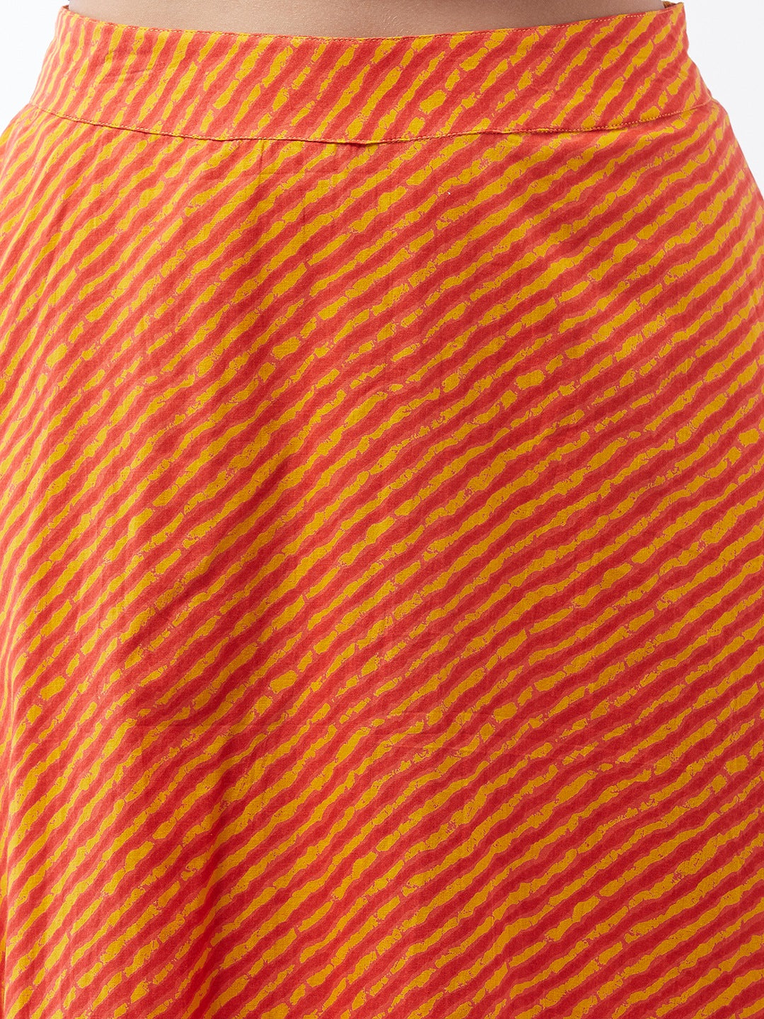 Orange Mustard Lahriya Skirt For Teens