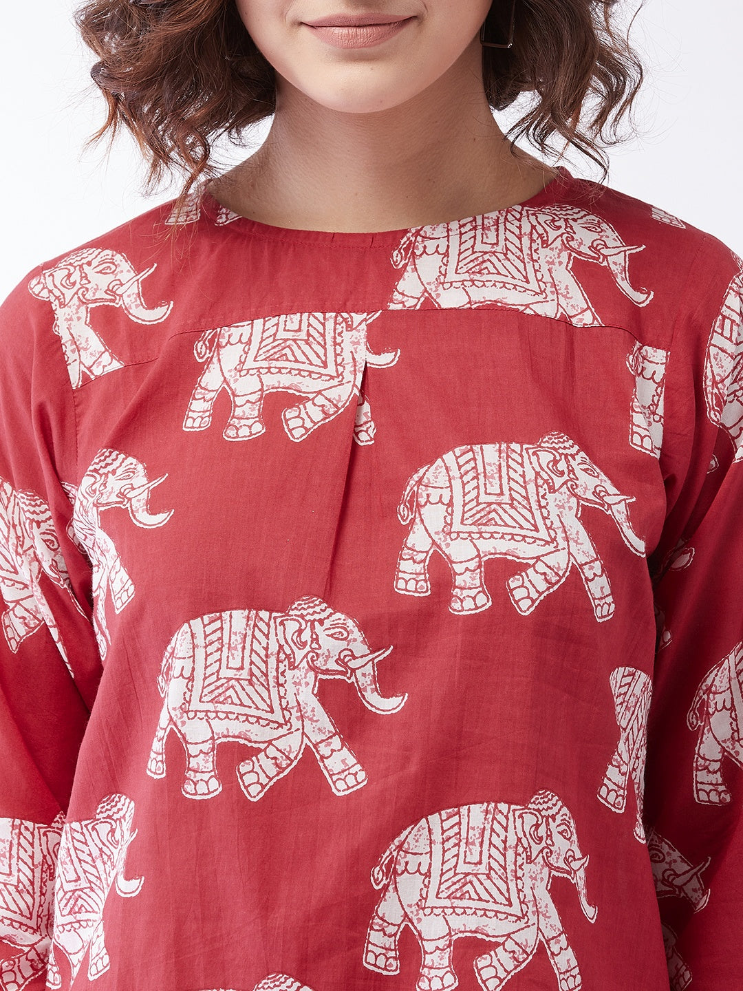 Red Elephant Top For Teens
