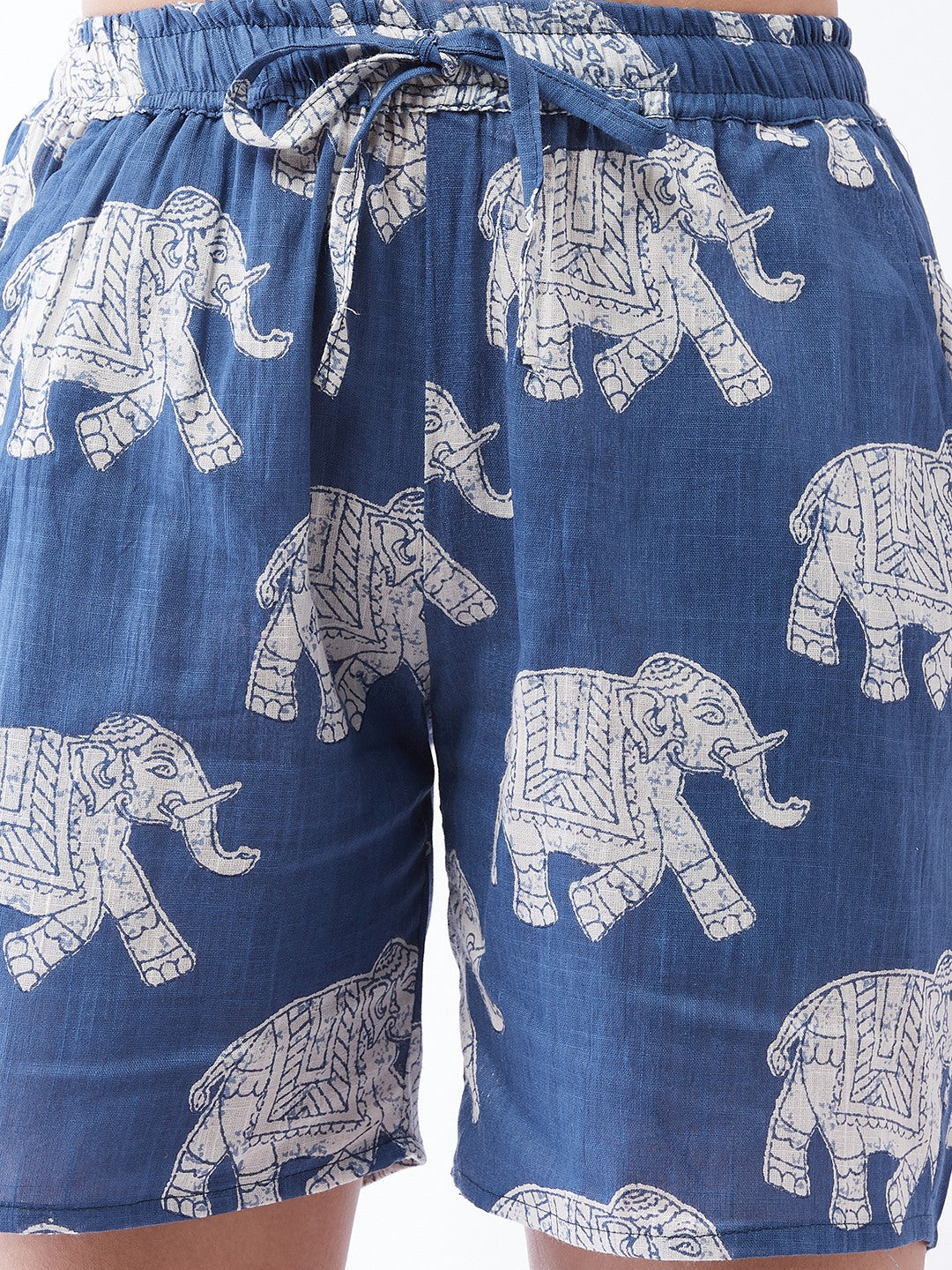 Light Blue Elephant Shorts For Teens