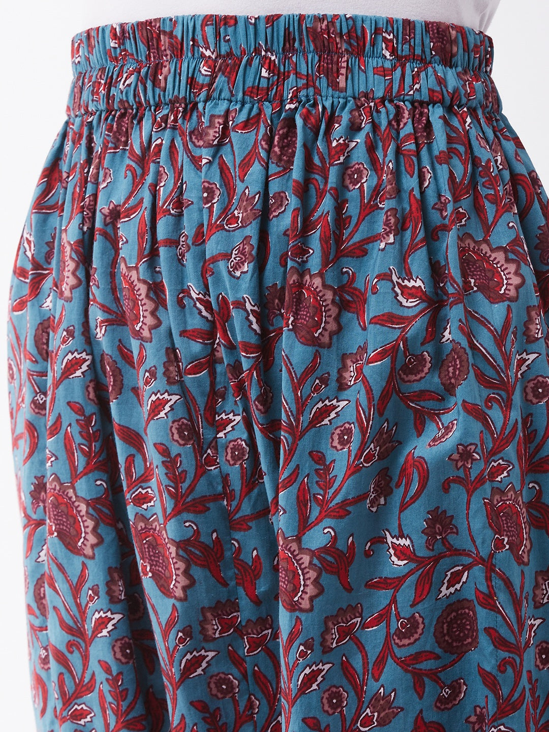 Blue-Maroon Kalamkari Harem Pant