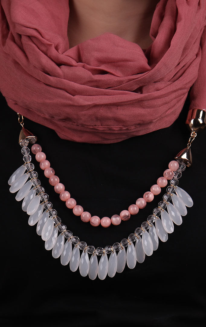 Mauve Pink Infinity Scarf Necklace