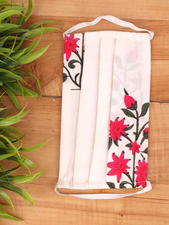 White Flowers  - Set of 2 Masks