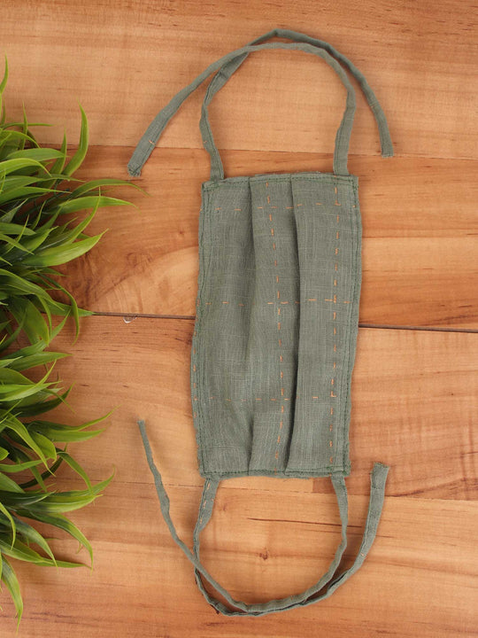 Green with Yellow Stripes  - Set of 2 Masks
