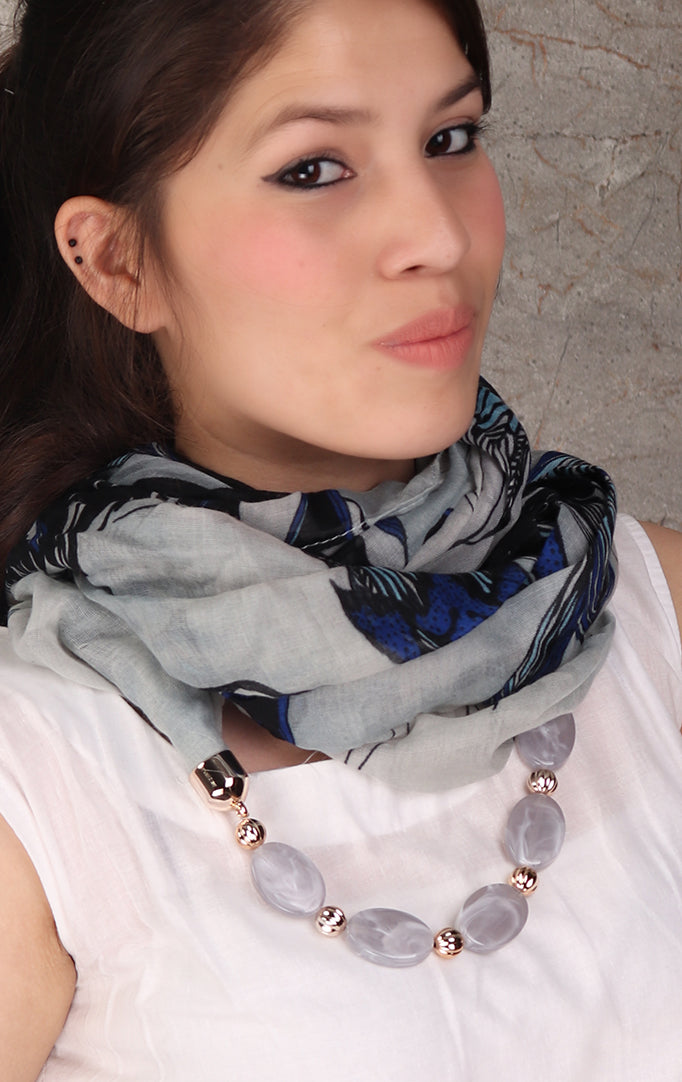 Shaded Gray necklace stole