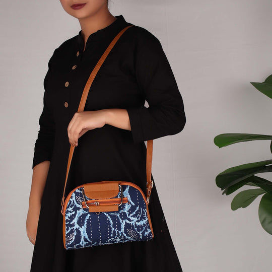 ABSTRACT FLOWERS STATEMENT HANDBAG